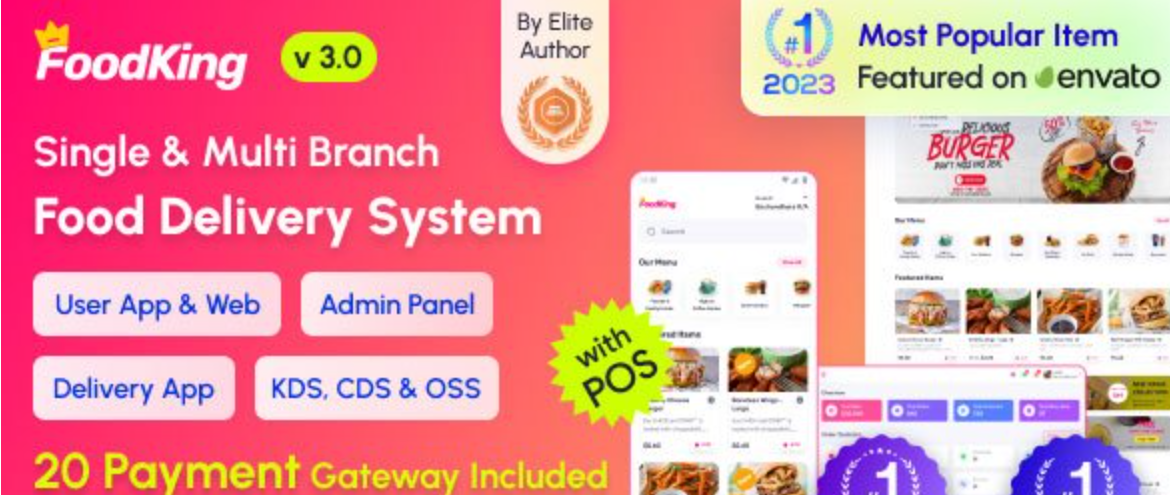 FoodKing v3.7 - Restaurant Food Delivery System with Admin Panel & Delivery Man App - Restaurant POS