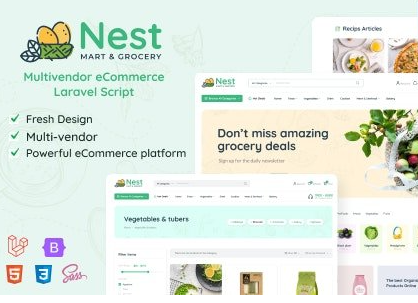 Nest v1.25.9 - Multivendor Organic & Grocery Laravel eCommerce - nulled