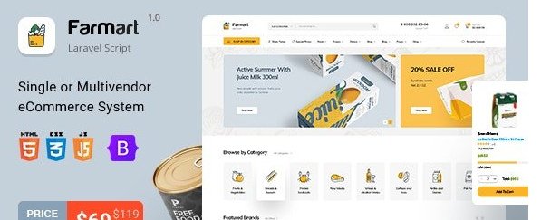 Farmart v1.23.9 - Single or Multivendor Laravel eCommerce System - nulled