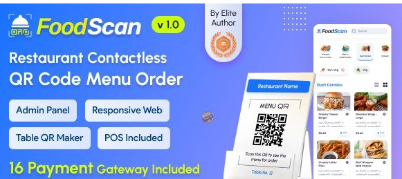 FoodScan v2.5 - Qr Code Restaurant Menu Maker and Contactless Table Ordering System with Restaurant POS - nulled