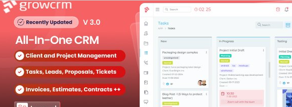 Grow CRM v3.0 - Laravel Project Management - nulled