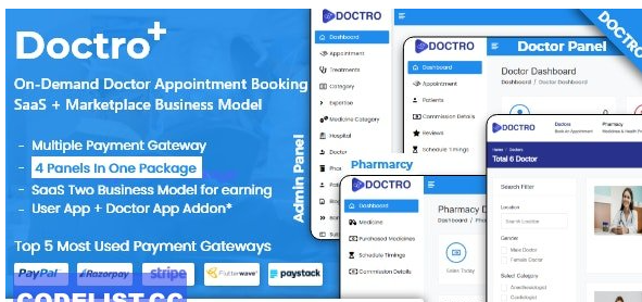 Doctro v10.0.0 - On-Demand Doctor Appointment Booking SaaS Marketplace Business Model - nulled