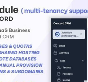SaaS module for Concord v1.0 - Transform your CRM into a Powerful Multi-Tenancy Solution - nulled