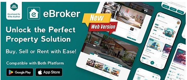 eBroker v1.2.4 - Real Estate Property Buy-Rent-Sell Flutter app with Laravel Admin Panel - nulled