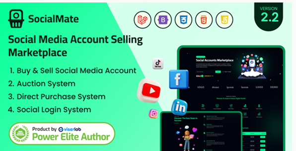 SocialMate - Social Media Account Selling Marketplace