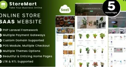 StoreMart SaaS – Online Product Selling Business Website Builder