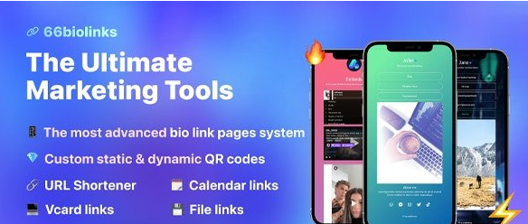 66biolinks v60.0.0 - Bio Links, URL Shortener, QR Codes & Web Tools (SAAS) - nulled