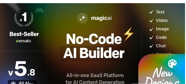 MagicAI v9.0 - OpenAI Content, Text, Image, Video, Chat, Voice, and Code Generator as SaaS - nulled