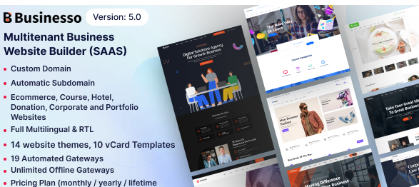 Businesso v5.0 - Business Website Builder SAAS (Multitenancy) - nulled