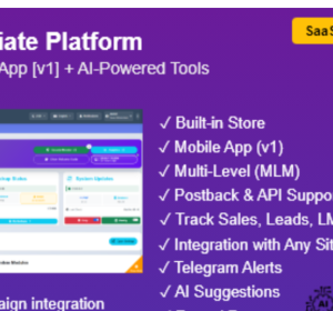 AffiliatePro SaaS v13.0.0.3 – Affiliate & Vendor System + Mobile App, AI, Telegram